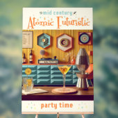 ミッドセンチュリーアトミック未来的パーティールーム アクリルサイン (ニュートラル)