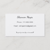 ミッドセンチュリーアモダンートパステルズパーティーイベントプランナー 名刺 (裏面)