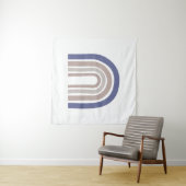 ミッドセンチュリーアーチ – 青とベージュ タペストリー (インサイチュ(横))