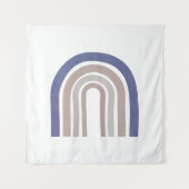 ミッドセンチュリーアーチ – 青とベージュ タペストリー (正面)