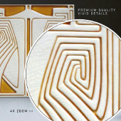 ミッドセンチュリーアールヌーボーシンメトリオレンジ タイル