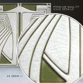 ミッドセンチュリーアールヌーボーシンメトリセージグリーン タイル