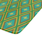 ミッドセンチュリーイエロースターズオンレトロダイヤモンドパターン カッティングボード (角)