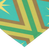 ミッドセンチュリーイエロースターズオンレトロダイヤモンドパターン テーブルクロス (アングル)