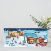 ミッドセンチュリーウィンターハウシズレトロクリスマスカード (スタンド正面)