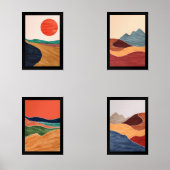 ミッドセンチュリーウォールアート抽象芸術風景 (正面)