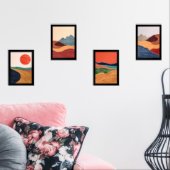 ミッドセンチュリーウォールアート抽象芸術風景 (リビング)