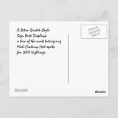 ミッドセンチュリーエイリアンUFO目撃ホットスポットポストカード ポストカード (裏面)