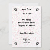 ミッドセンチュリーエレガントキャッツピンクチェア水玉模様 招待状 (裏面)