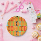 ミッドセンチュリーオモダンレンジパターン紙プレート ペーパープレート (パーティー)