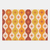 ミッドセンチュリーオレンジスターバストオンヴィンテージオギー ラッピングペーパーシート (正面3)