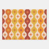 ミッドセンチュリーオレンジスターバストオンヴィンテージオギー ラッピングペーパーシート (正面2)