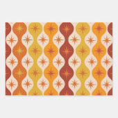 ミッドセンチュリーオレンジスターバストオンヴィンテージオギー ラッピングペーパーシート (正面)