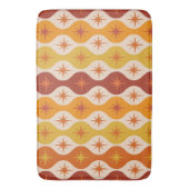 ミッドセンチュリーオレンジ原子スターバストオンギー バスマット (正面縦)