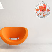 ミッドセンチュリーオレンジ&グレーパターンチェアシルエット ダーツボード