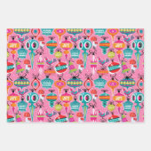 ミッドセンチュリーオーナメントクリスマスラッピング紙 ラッピングペーパーシート (正面)