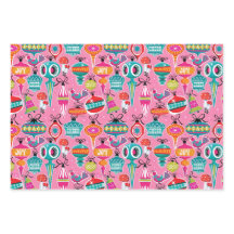 ミッドセンチュリーオーナメントクリスマスラッピング紙