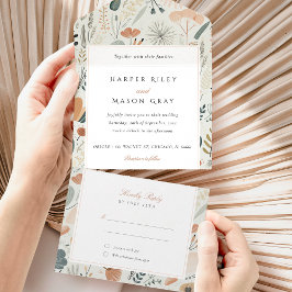 ミッドセンチュリーオールインワンティア遠くにRSVP オールインワン招待状
