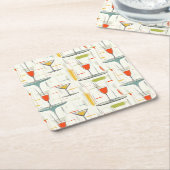 ミッドセンチュリーカクテルアワー スクエアペーパーコースター (アングル)