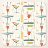 ミッドセンチュリーカクテルアワー スクエアペーパーコースター (正面)