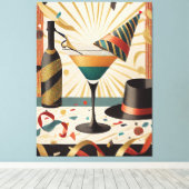 ミッドセンチュリーカクテルアワー – New Yeve キャンバスプリント (インサイチュ (ウッドフロア))