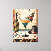 ミッドセンチュリーカクテルアワー – New Yeve キャンバスプリント (正面)