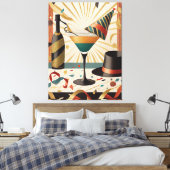 ミッドセンチュリーカクテルアワー – New Yeve キャンバスプリント (インサイチュ (寝室))