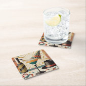 ミッドセンチュリーカクテルアワー – New Yeve スクエアペーパーコースター (インサイチュ)