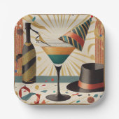 ミッドセンチュリーカクテルアワー – New Yeve ペーパープレート (正面)