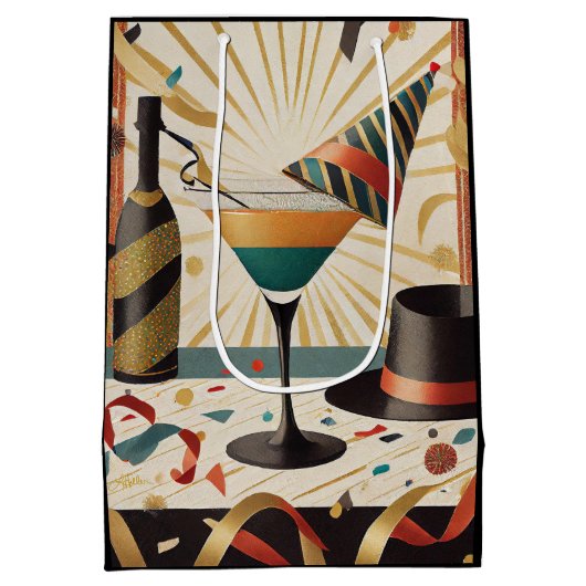 ミッドセンチュリーカクテルアワー – New Yeve ミディアムペーパーバッグ (裏面)