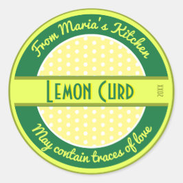 ミッドセンチュリーカスタム文字食品ラベル(水玉模様付き) ラウンドシール