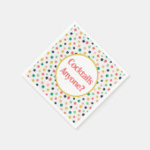 ミッドセンチュリーカスタム金ゴールドカクテルオレンジティール（緑がかった色）ドット スタンダードカクテルナプキン (角)