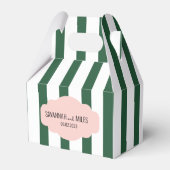 ミッドセンチュリーカバナストライプビーチ結婚式 フェイバーボックス (正面サイド)