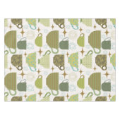 ミッドセンチュリーカラフルティーカップパターン テーブルクロス (正面(横))