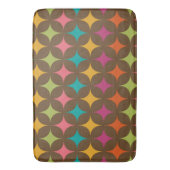 ミッドセンチュリーカラフルレトロスターバストオンブラウン バスマット (正面縦)