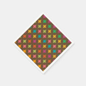 ミッドセンチュリーカラフルレトロスターバストオン茶 スタンダードカクテルナプキン (角)