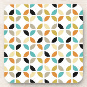 ミッドセンチュリーカラフル円の幾何学的パターン コースター (正面)