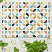 ミッドセンチュリーカラフル幾何円パターン キッチンタオル (折り畳み)