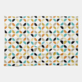 ミッドセンチュリーカラフル幾何円パターン キッチンタオル (横)