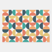 ミッドセンチュリーカラフル抽象芸術パタモダンーン ラッピングペーパーシート (正面2)