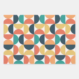 ミッドセンチュリーカラフル抽象芸術パタモダンーン ラッピングペーパーシート