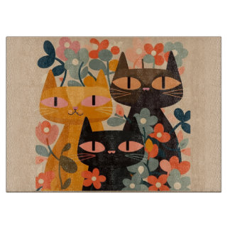 ミッドセンチュリーキャットカットボード、ガラス切断ボード カッティングボード