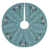 ミッドセンチュリーキャットファミリーホリデー ブラッシュドポリエステルツリースカート (正面)