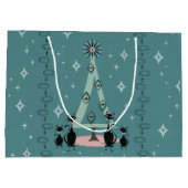 ミッドセンチュリーキャットファミリーホリデー ラージペーパーバッグ (裏面)