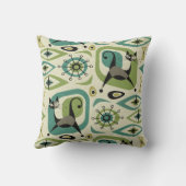 ミッドセンチュリーキャット抽象芸術-ライムティール(緑がかった色)©studioxtine クッション (裏面)