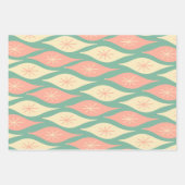 ミッドセンチュリークリスマスオーナメントパターンピンクミント ラッピングペーパーシート (正面2)