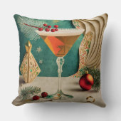 ミッドセンチュリークリスマスカクテルパーティーハッピーアワー クッション (正面)