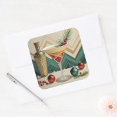 ミッドセンチュリークリスマスカクテルパーティーハッピーアワー スクエアシール (封筒)