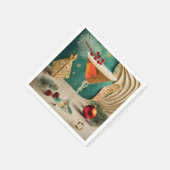 ミッドセンチュリークリスマスカクテルパーティーハッピーアワー スタンダードカクテルナプキン (角)