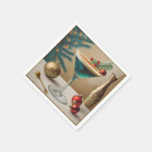 ミッドセンチュリークリスマスカクテルパーティーハッピーアワー スタンダードカクテルナプキン (角)